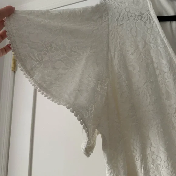 City Chic sweet love ivory Lace faux Wrap Dress size XL 22W NWT - Picture 5 of 8